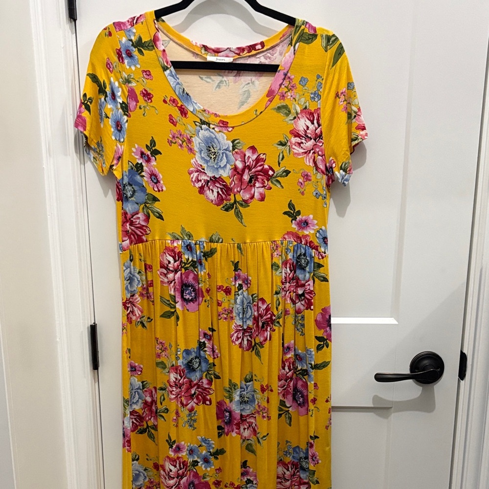 JODIFL Yellow Floral Dress